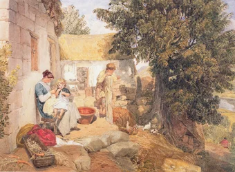 Cottages près de Symonds Yat avec des personnages de campagne, 1825